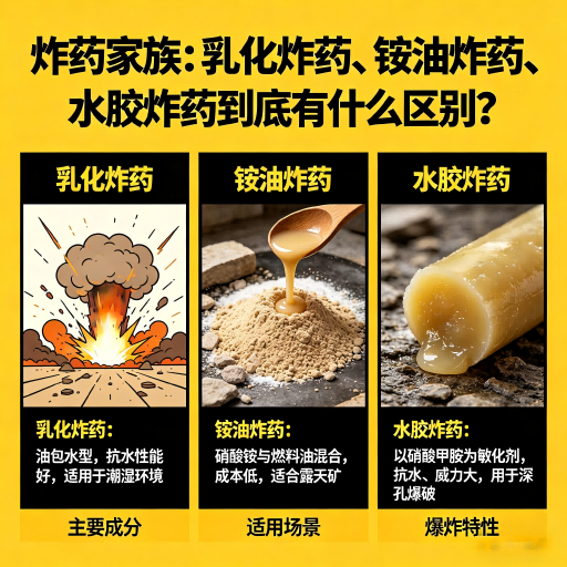 雷州炸药家族：乳化炸药、铵油炸药、水胶炸药到底有什么区别？